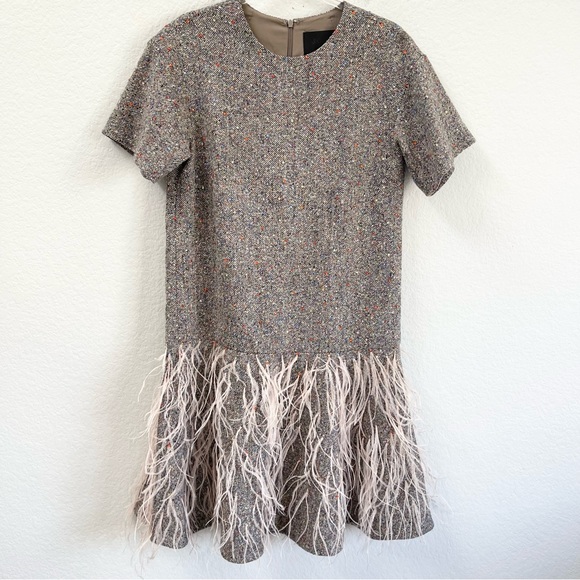 j. Crew Collection Multicolor Tweed Mini Dress Feathers & - Picture 1 of 4